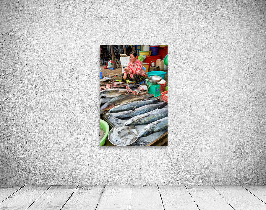 Fish market scene in Phu Quoc Vietnam during the day Wall Preview