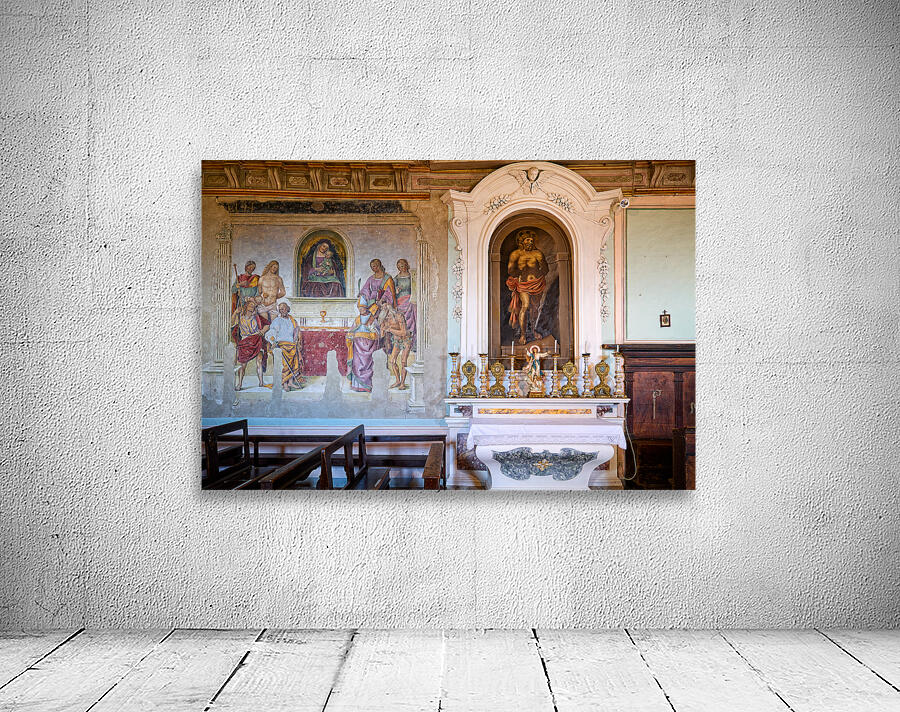 Historical paintings in San Niccolo church in Cortona Italy Wall Preview