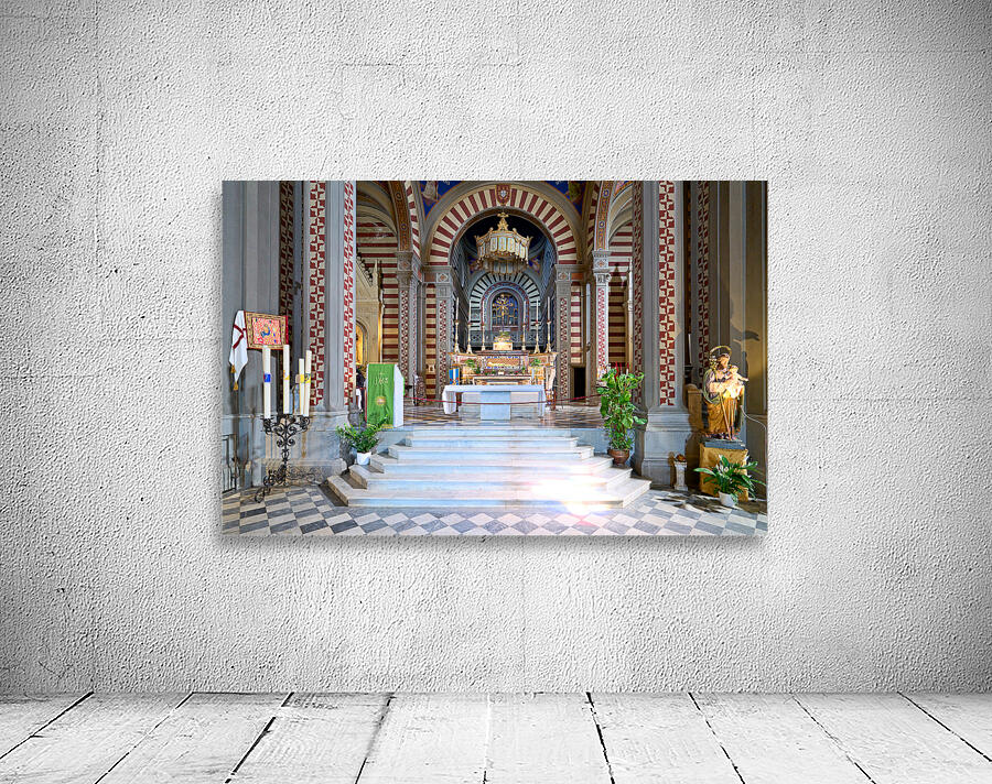 Basilica Santa Margherita in Cortona Italy with church altar Wall Preview