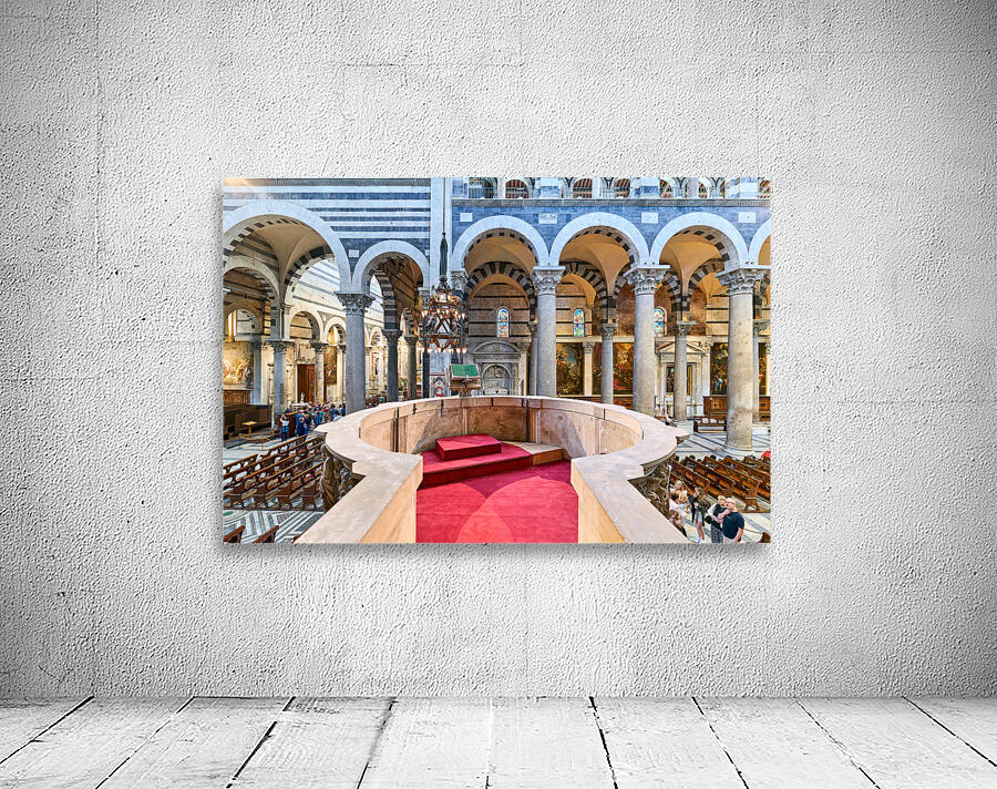 Pulpit by Giovanni Pisano inside Pisa Cathedral in Tuscany Wall Preview