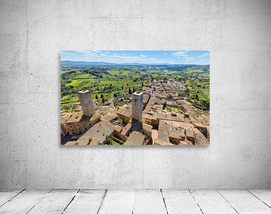 Visit San Gimignano from above in Tuscany Italy Wall Preview