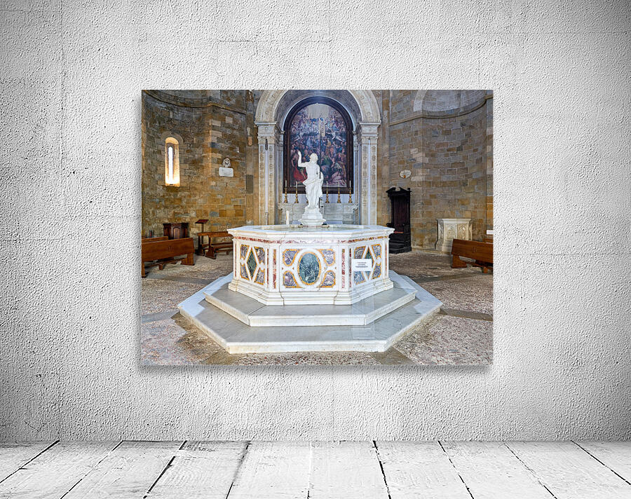 Exploring the baptistery of san giovanni in volterra tuscany Wall Preview