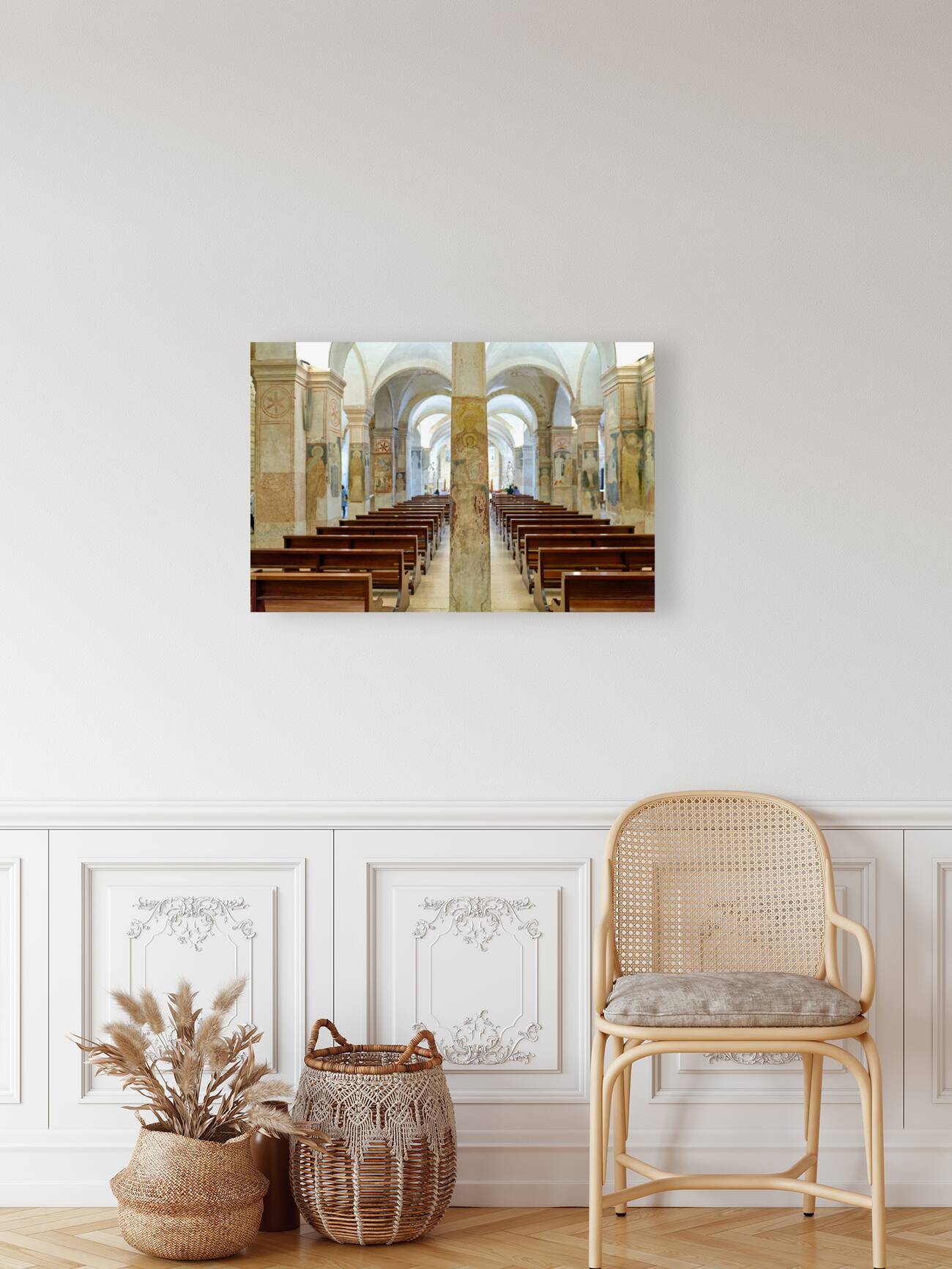 Verona Veneto Italy. San Fermo Maggiore Church. Frescoes in the crypt Reproduction