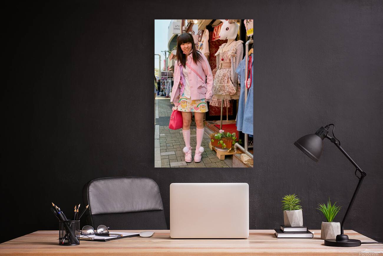 Lolita girl enjoying Shibuya District in Tokyo Japan Reproduction
