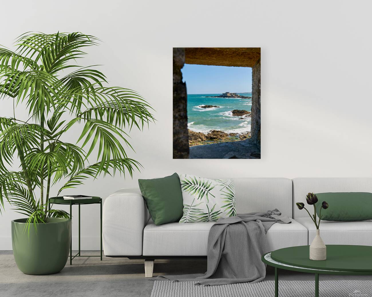 View of Fort National in Saint Malo Brittany France by the sea Reproduction