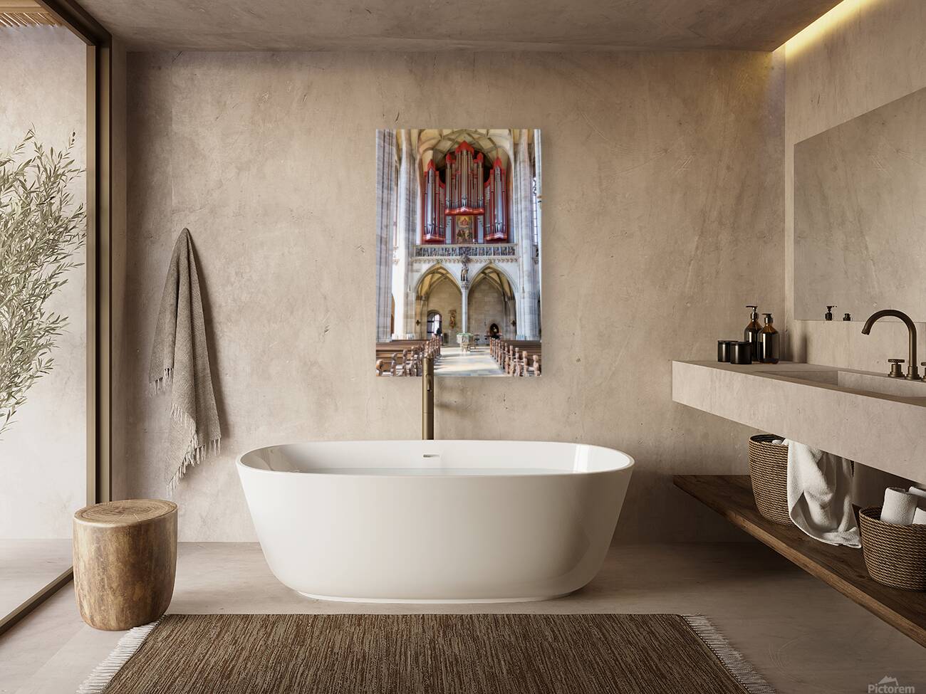 Organ and architecture in Saint Georges Minster in Dinkelsbuhl Reproduction