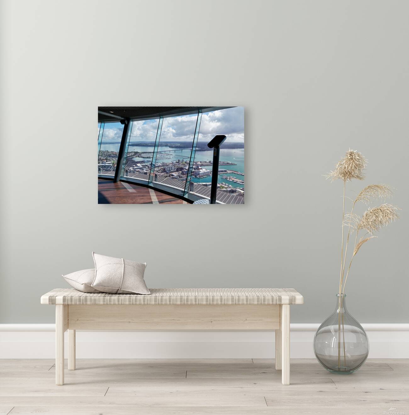 View of Auckland city and financial district from the Sky Tower Reproduction