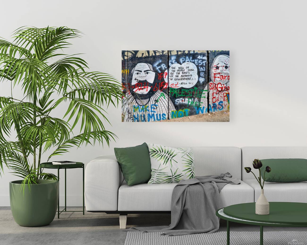 Mural on the west bank separation wall in Bethlehem Jerusalem Reproduction