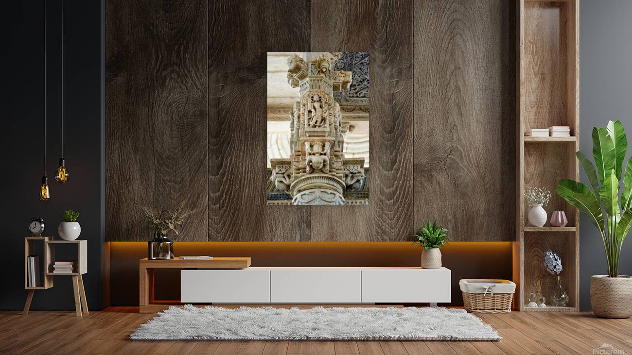 Jain temples in Ranakpur display intricate carvings and sculptur Reproduction