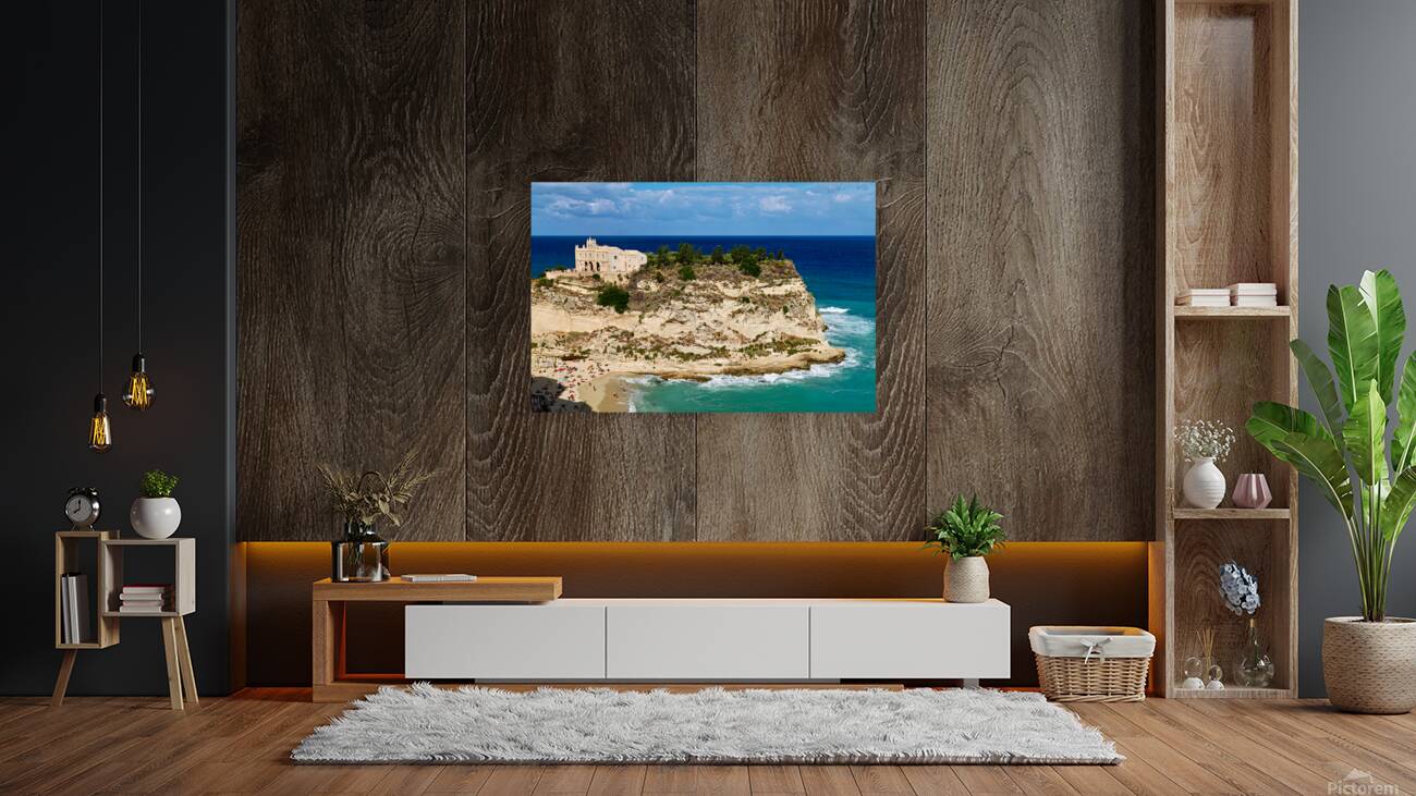 View of Santa Maria dellIsola Monastery in Tropea Calabria Ital Reproduction