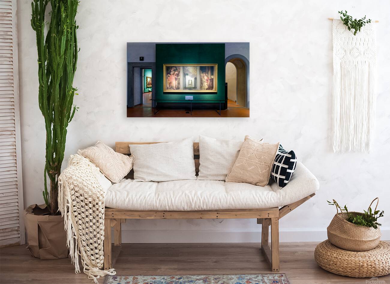 Artwork display in Uffizi Gallery featuring Veroneses Annunciat Reproduction