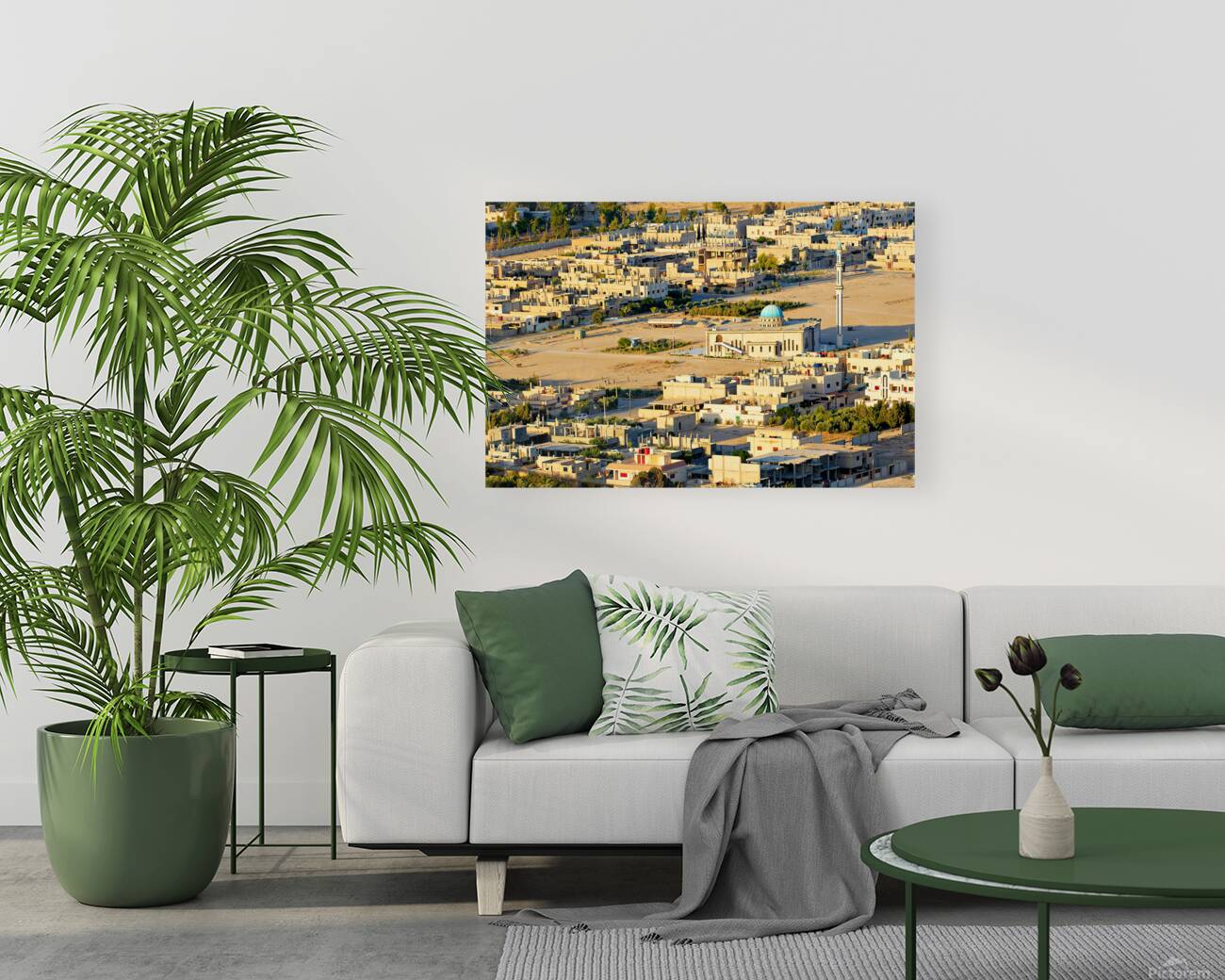 Aerial view shows Palmyra new city in Syria from above Reproduction