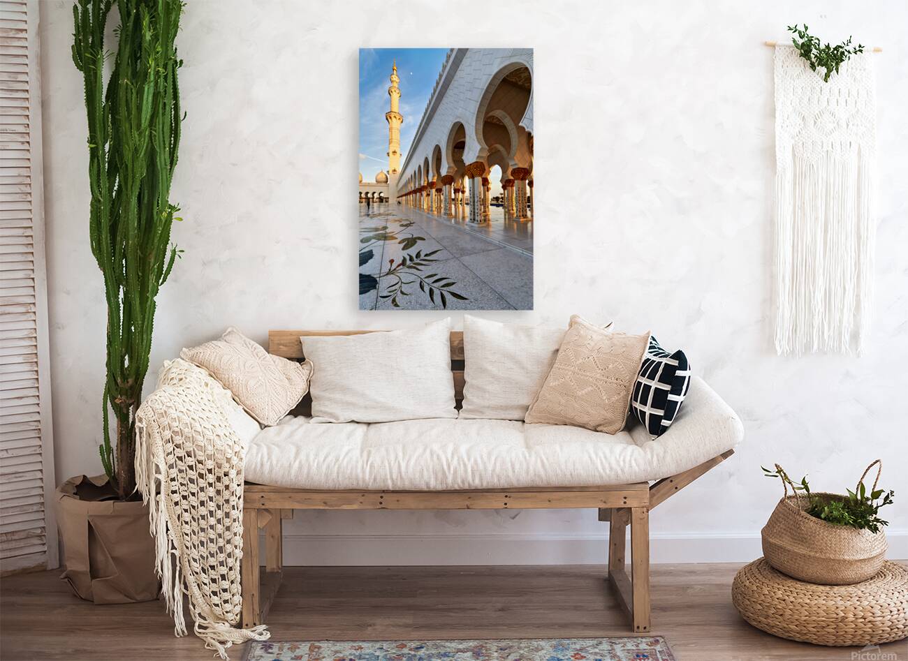 Visit to Sheikh Zayed Grand Mosque in Abu Dhabi at sunset Reproduction