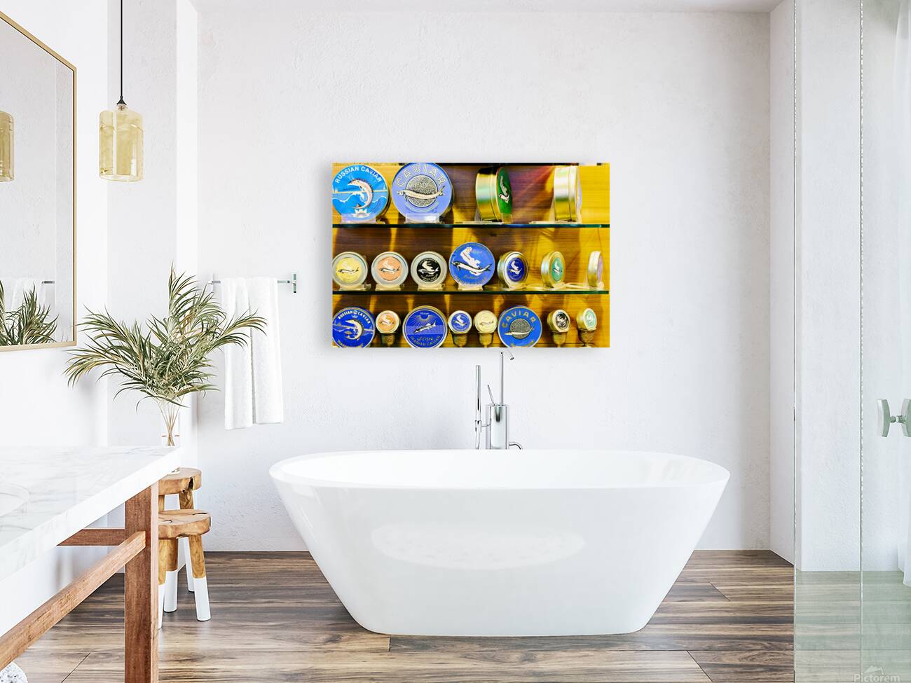 Caviar display in Grand Bazaar market in Istanbul Turkey Reproduction