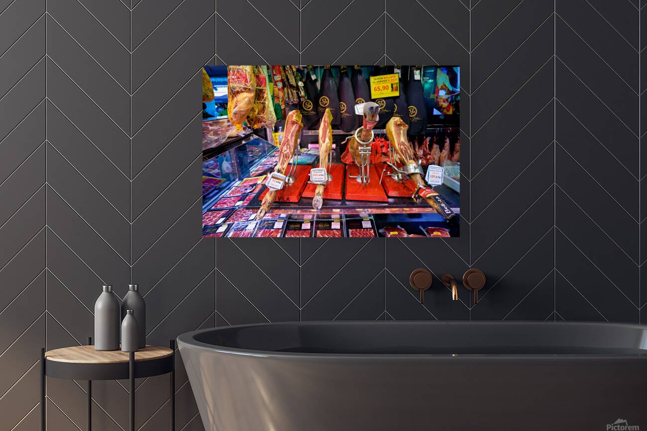 Iberico Ham at Mercat de Sant Josep Barcelona Reproduction