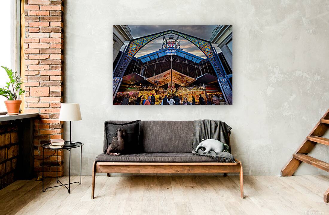 Entrance of Mercat de Sant Josep de la Boqueria in Barcelona Reproduction