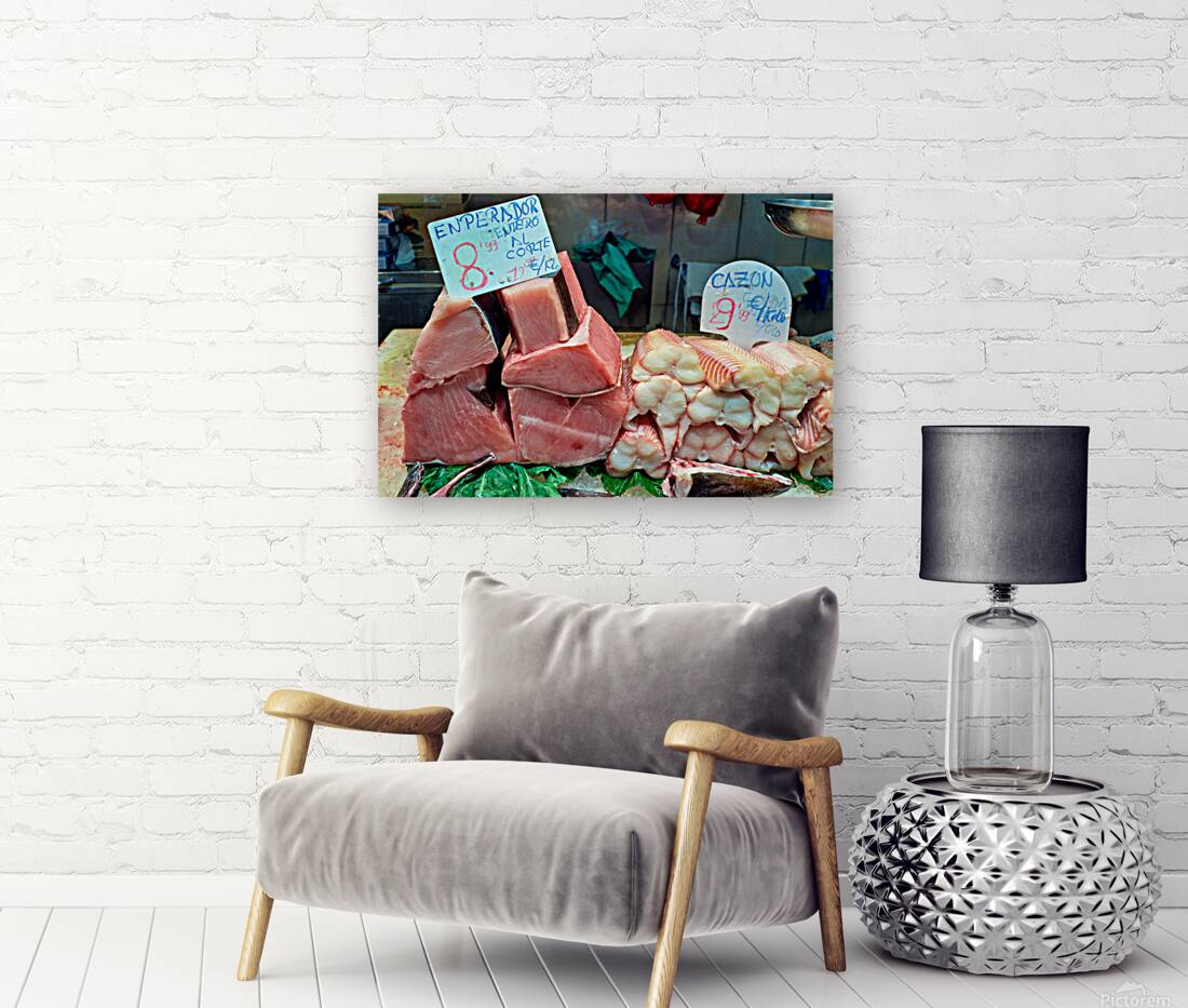 Fresh fish at Mercat de Sant Josep de la Boqueria Reproduction