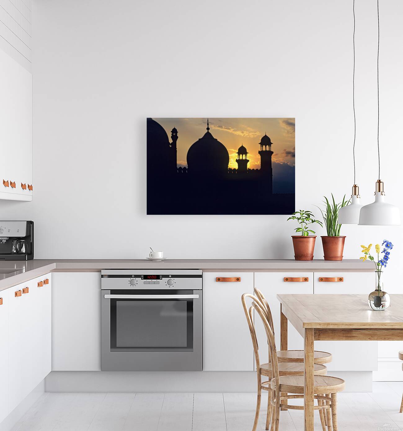 Sunset view over Badshahi Mosque in Lahore Pakistan Reproduction