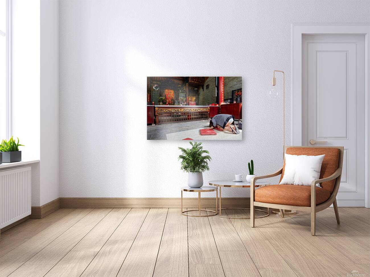 Worshippers at a temple in Ho Chi Minh Vietnam Reproduction