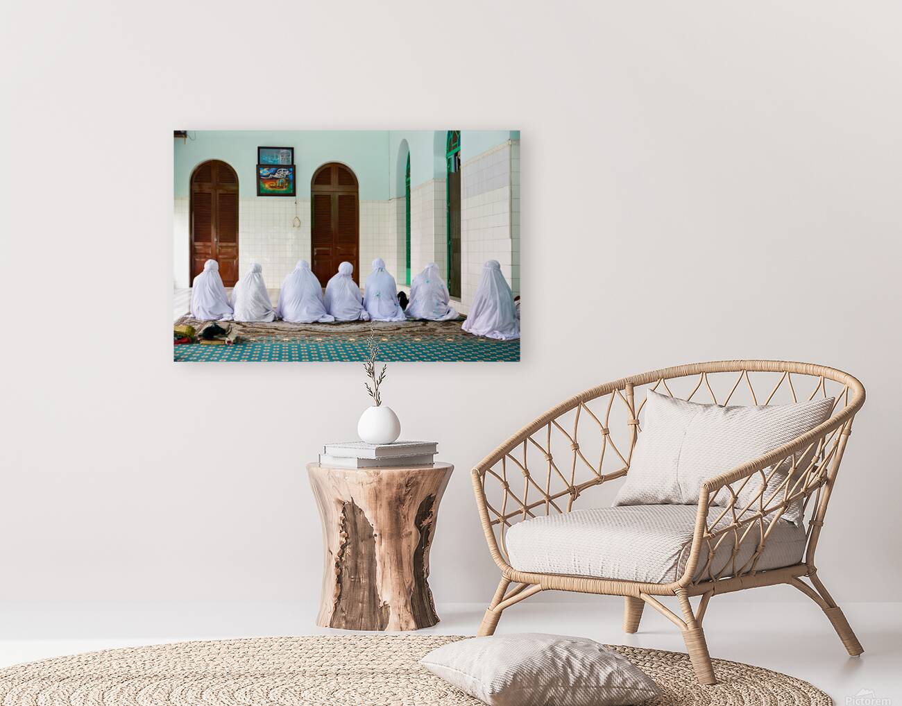 Women pray in a mosque in Ho Chi Minh City Vietnam Reproduction