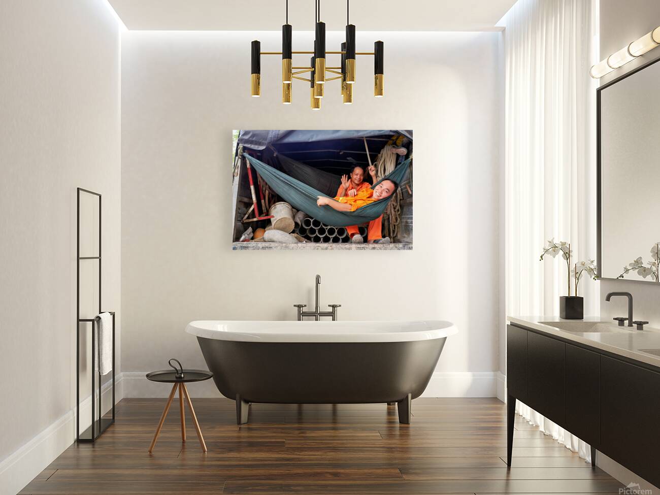 Workers relax in a truck in Ho Chi Minh City Vietnam Reproduction