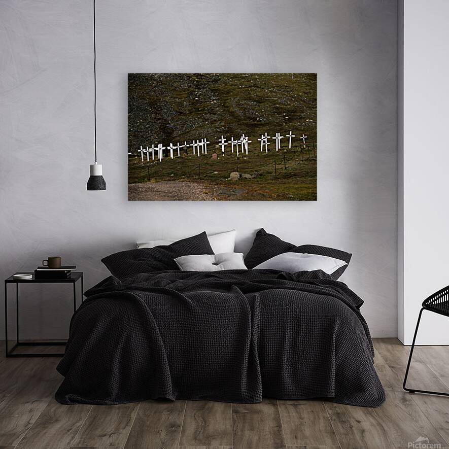Crosses marking graves in Longyearbyen Svalbard Archipelago Reproduction