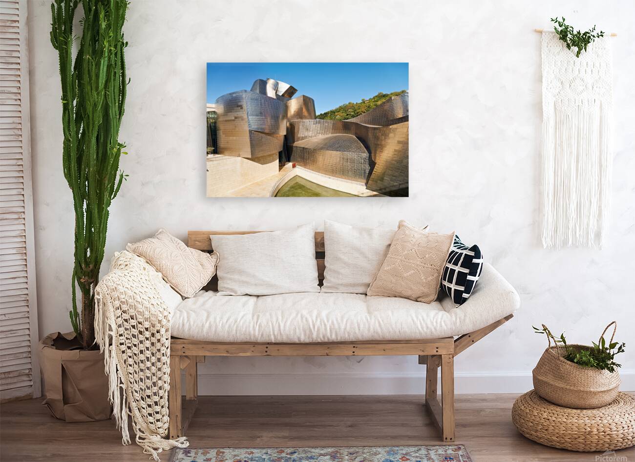 Guggenheim Museum in Bilbao shows modern design and structure Reproduction