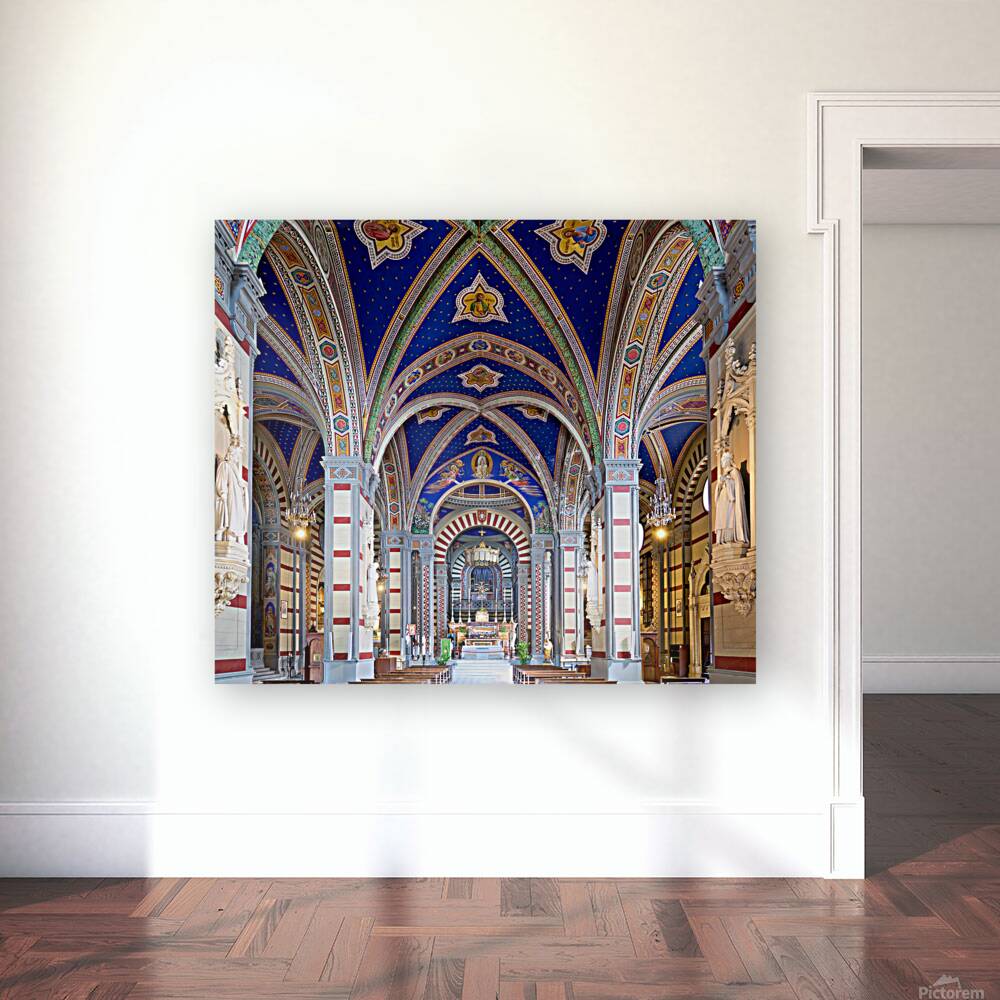 Basilica Santa Margherita interior in Cortona Italy Reproduction