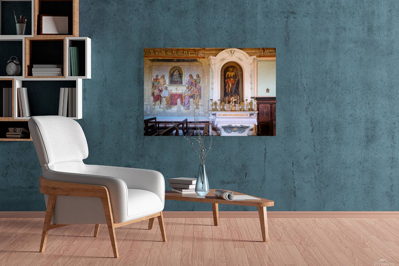 Historical paintings in San Niccolo church in Cortona Italy Reproduction