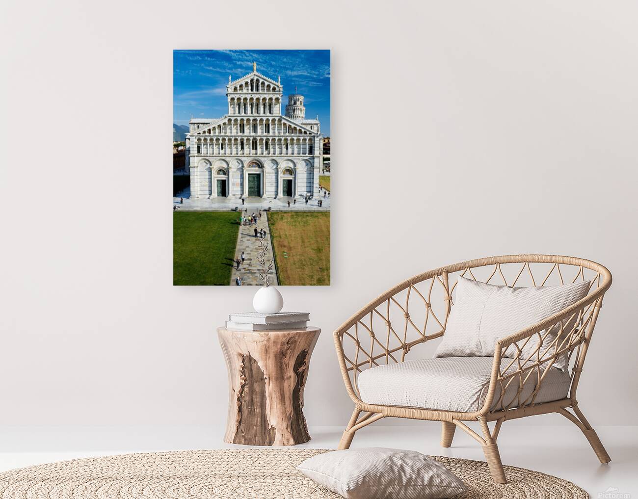 Piazza dei Miracoli in Pisa with Cathedral and Leaning Tower Reproduction