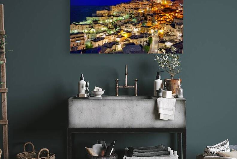 Matera Basilicata Italy. Cityscape. I sassi di Matera at sunset by Marco Brivio