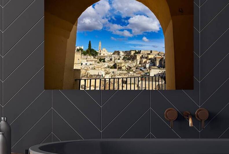 Matera Basilicata Italy. Framed view of the old town. I sassi di Matera by Marco Brivio