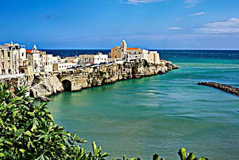 Vieste Gargano. Apulia Puglia Italy. Cape San Francesco and San Francesco church by Marco Brivio