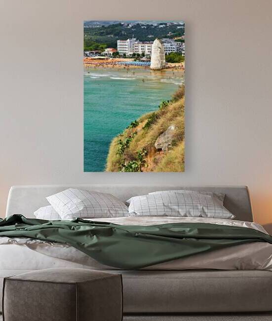 Vieste Gargano. Apulia Puglia Italy. Monolith Pizzomunno and beach by Marco Brivio