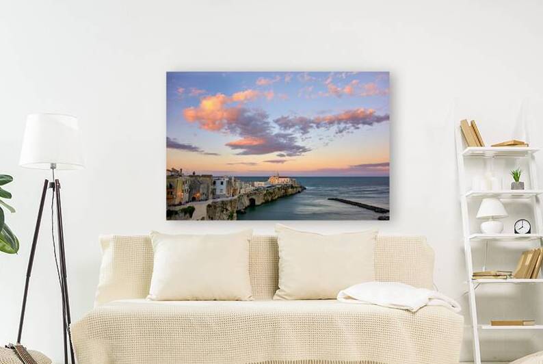 Vieste Gargano. Apulia Puglia Italy. Cape San Francesco and San Francesco church at sunset by Marco Brivio