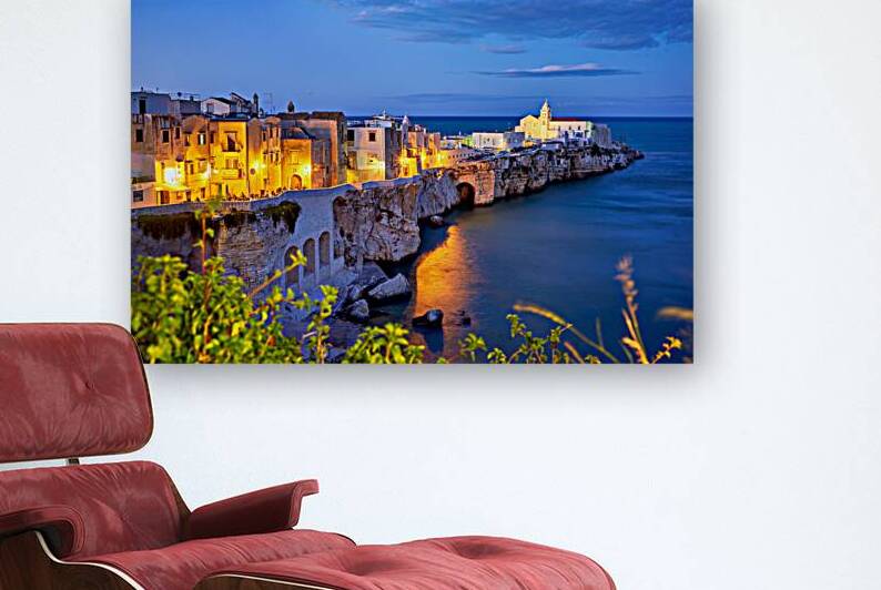 Vieste Gargano. Apulia Puglia Italy. Cape San Francesco and San Francesco church at sunset by Marco Brivio