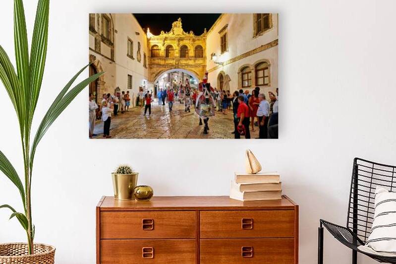 Apulia Puglia Italy. Ostuni. Festival of Saint Orontius. The cavalcata a procession of horses in the streets of the town by Marco Brivio