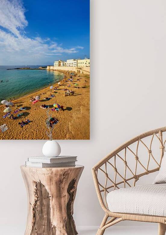 Salento. Apulia Puglia Italy. Gallipoli. People on the beach by Marco Brivio