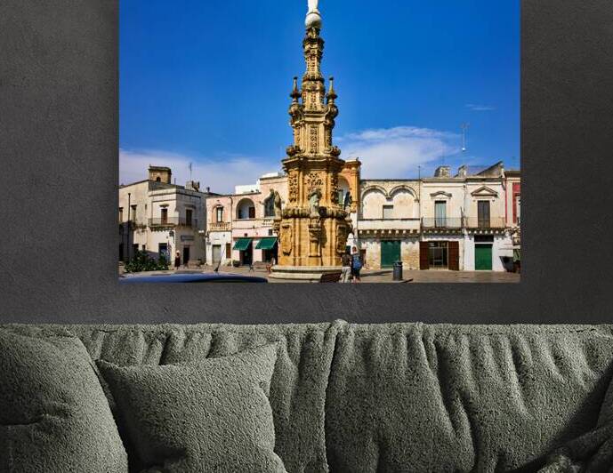 Salento. Apulia Puglia Italy. Nardò. Salandra square. 18th century column by Marco Brivio