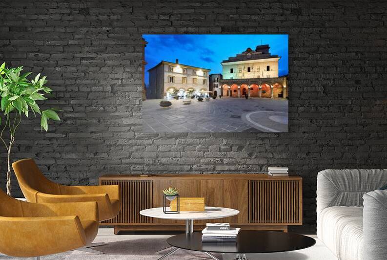 Montefalco Umbria Italy. Piazza del Comune at sunset by Marco Brivio