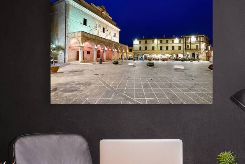 Montefalco Umbria Italy. Piazza del Comune at sunset by Marco Brivio