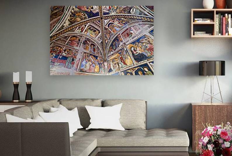 Foligno Umbria Italy. Frescoes at Trinci Palace Palazzo Trinci a patrician residence and museum. by Marco Brivio