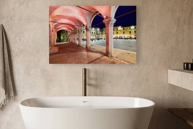 Montefalco Umbria Italy. Piazza del Comune at sunset by Marco Brivio