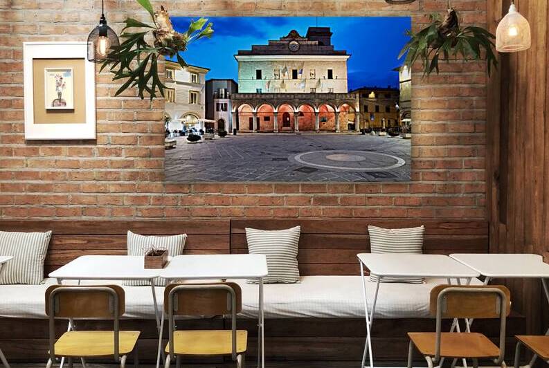 Montefalco Umbria Italy. Piazza del Comune at sunset by Marco Brivio