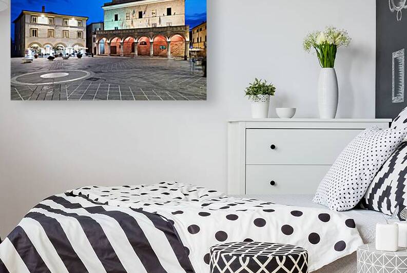 Montefalco Umbria Italy. Piazza del Comune at sunset by Marco Brivio