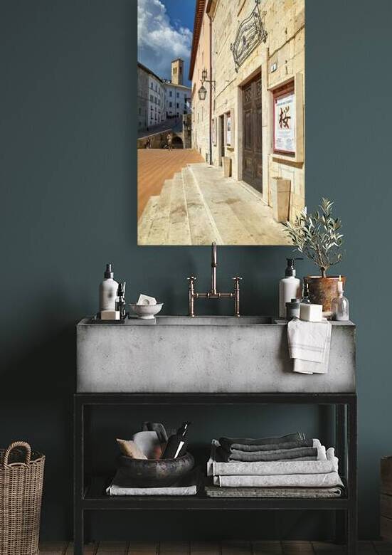 Spoleto Umbria Italy. Piazza del Duomo the theatre Caio Melisso and Chiesa di SantEufemia by Marco Brivio