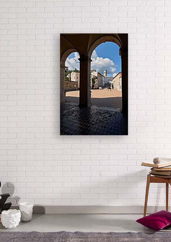 Spoleto Umbria Italy. Piazza del Duomo the theatre and Chiesa di SantEufemia by Marco Brivio