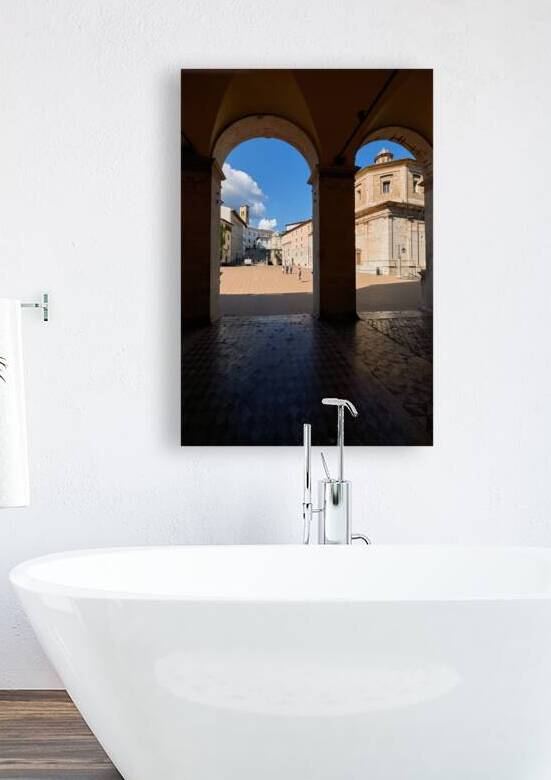 Spoleto Umbria Italy. Piazza del Duomo the theatre and Chiesa di SantEufemia by Marco Brivio