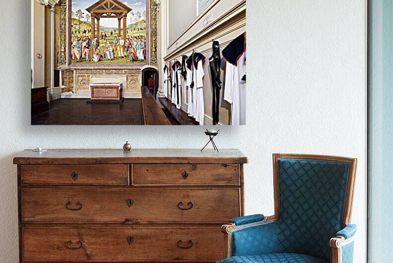 Città della Pieve Umbria Italy. Santa Maria dei Bianchi church. Adoration of the Magi fresco by Perugino by Marco Brivio