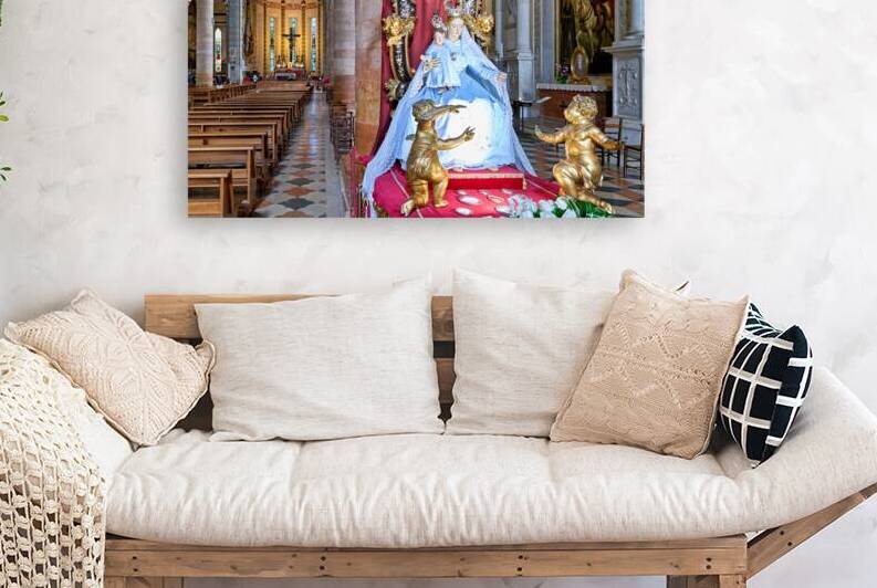 Verona Veneto Italy. The Basilica of Saint Anastasia. Madonna statue by Marco Brivio